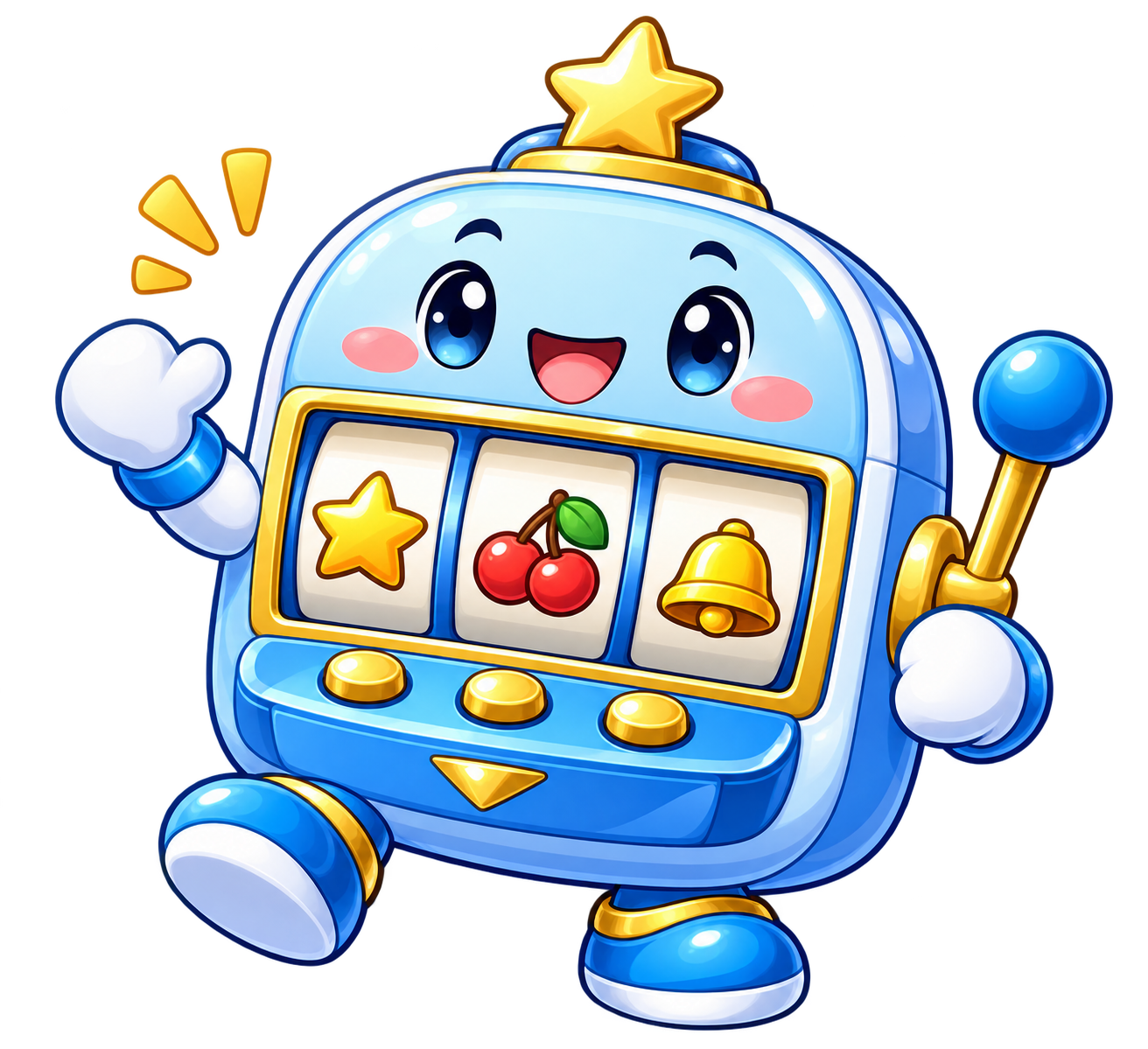 青いスロットマシンのオリジナルキャラクター